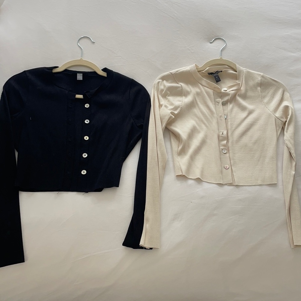 Aqua cardigans. Both colors!